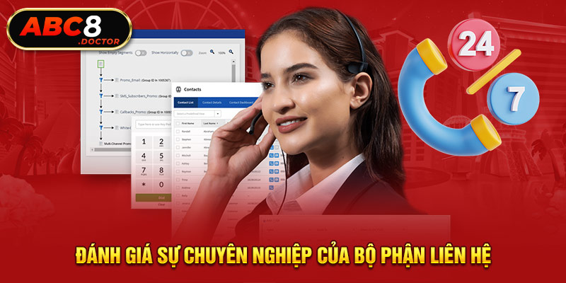 Đánh giá sự chuyên nghiệp của bộ phận liên hệ Abc8